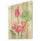 Designart - Vintage Pink Lotus Flower - Traditional Print on Natural Pine Wood